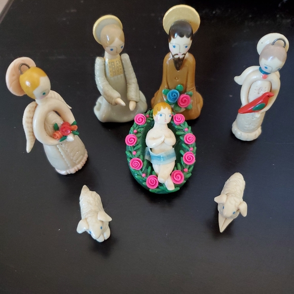 Miniature  Christmas Nativity Set Vintage Handmade - Picture 15 of 15